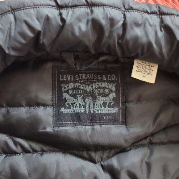 Levi's Mens Black Quilted Shirt Jacket Midweight - Picture 5 of 10